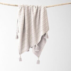 Gray Cora Corded Throw with Tassels